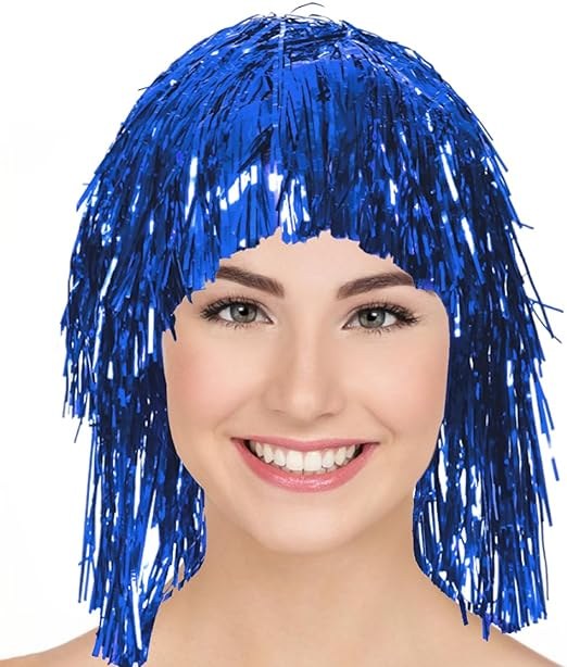 Wig Tinsel Blue