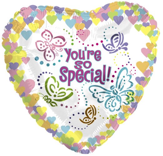You're So Special, Butterfly Hearts • Standard Size 18" Mylar Helium Balloon