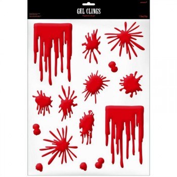 Blood Splats &amp; Drips Gel Clings • 15 Piece