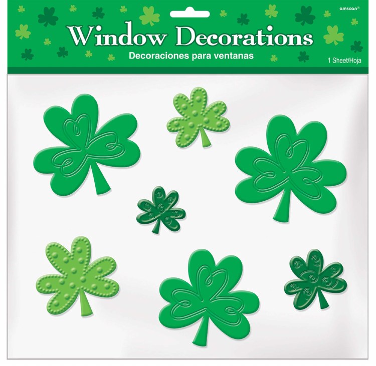 Shamrock Window Clings ~ 6 Count