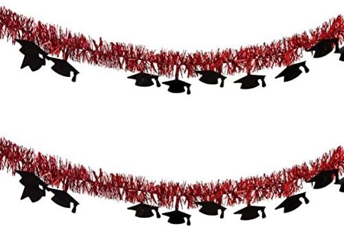 Grad Tinsel Garland Red 9ft