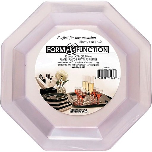 Plate 7in Clear Plates 8ct