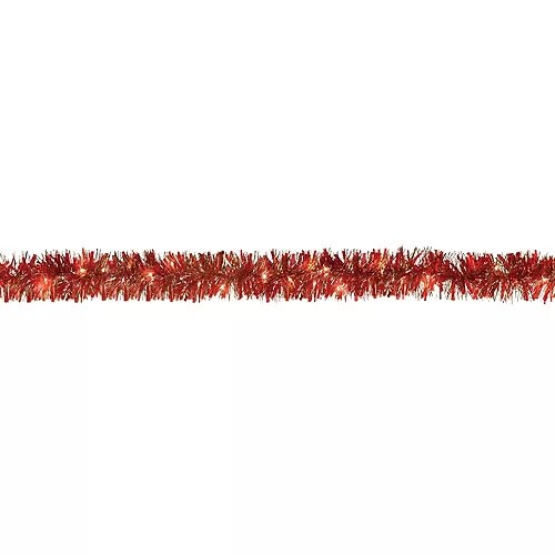 Red LightUp Tinsel Garland
