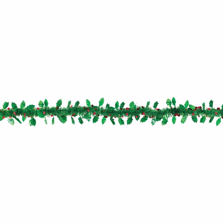 Foil Holly Garland 9ft