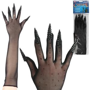 Gloves Black Net with Nails