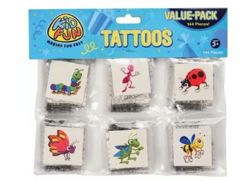 Temp Tattoo Insect 144 pc
