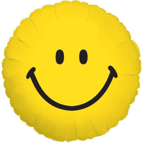 Smiley Face • Standard Size 18" Mylar Helium Balloon
