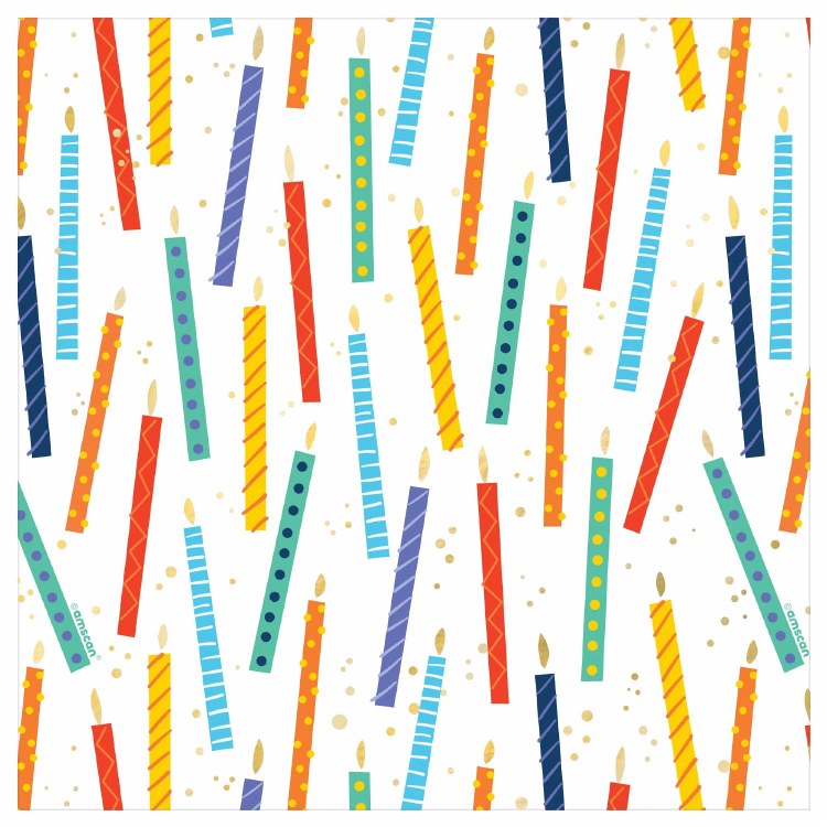 Birthday Candles Gift Wrap Roll