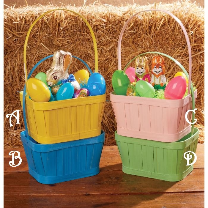 Painted Bamboo Easter Basket ~ 1 Count (PLEASE SPECIFY CHOICE AT CHECKOUT)
