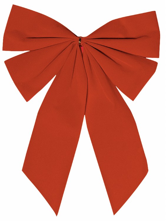 Small Flocked Red Bow ~ 15"