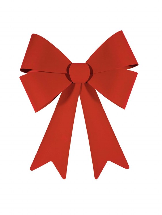 Large Flocked Red Bow ~ 29"