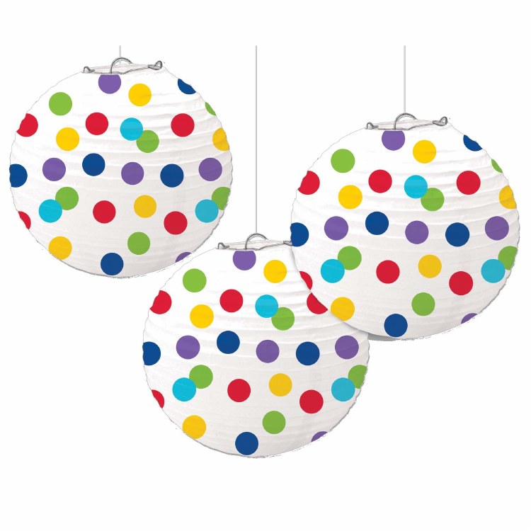 Lanterns Round Rainbow 3pk