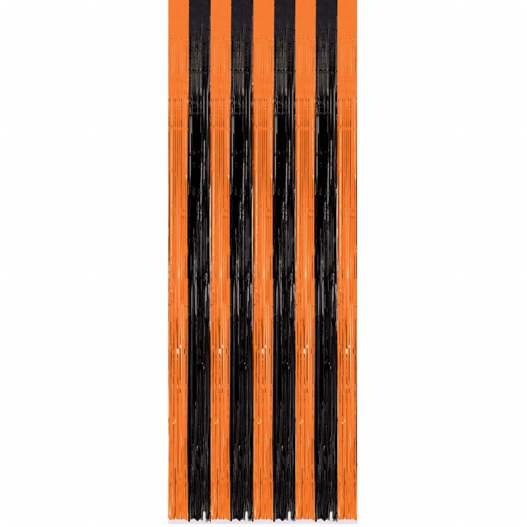 Door Curtain Black/Orange
