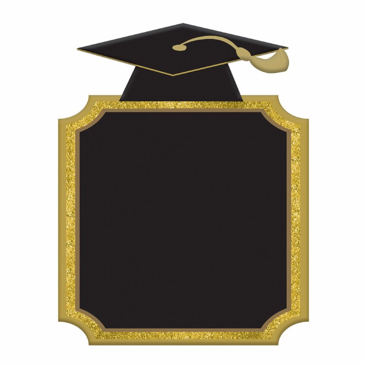 Grad Cap Chalkboard Easel Sign