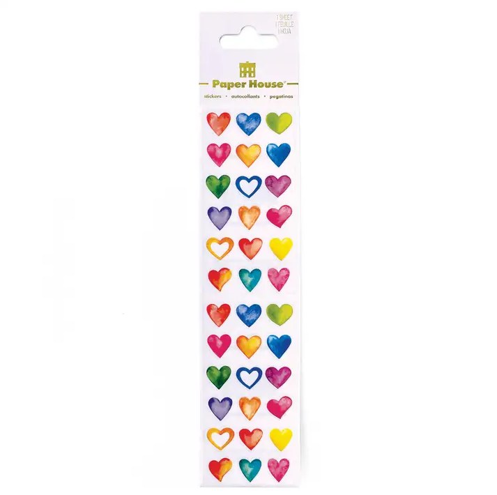 Sticker Sheet Watercolor Heart