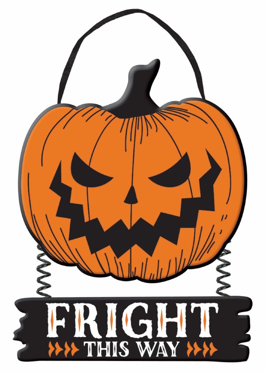 Fright This Way Hanging Sign