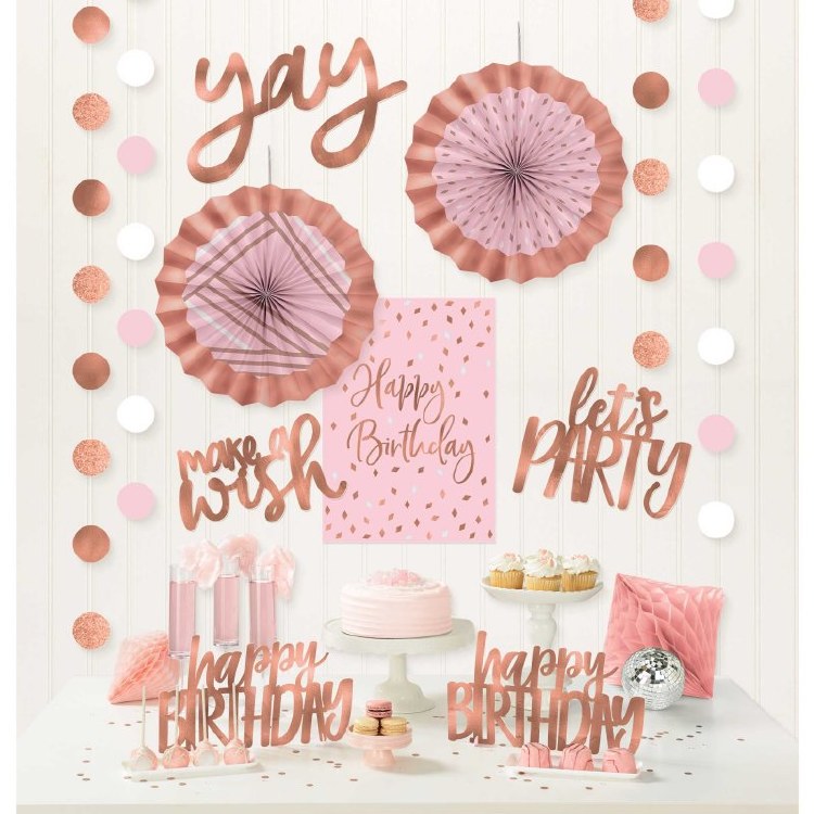 Blush Bday Decor Kit 12 pc.