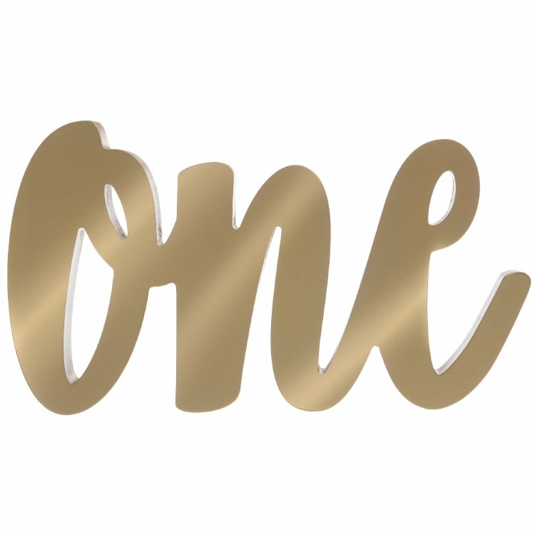 First Birthday Sign One Gold
