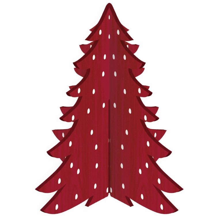 Wooden Painted Christmas Tree Decor