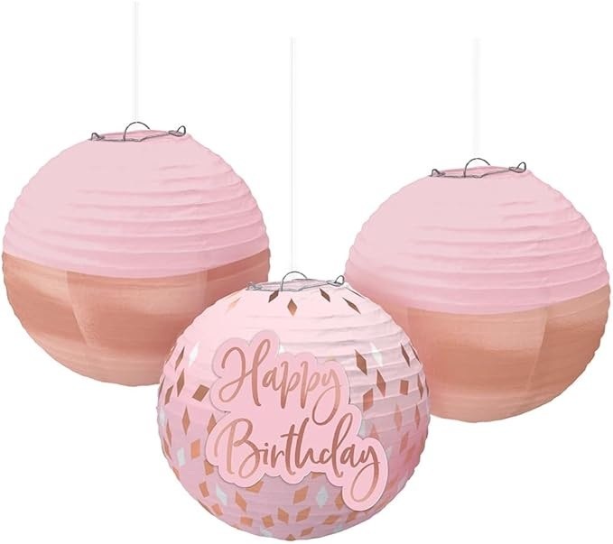 Blush Bday Lanterns w/ Add Ons