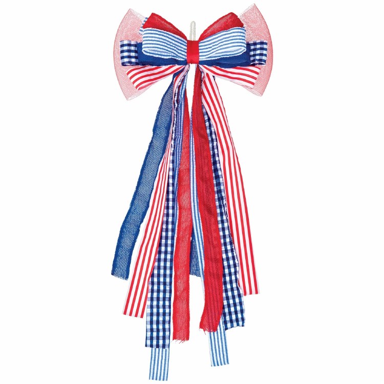 Patriotic Fabric Bow Decor