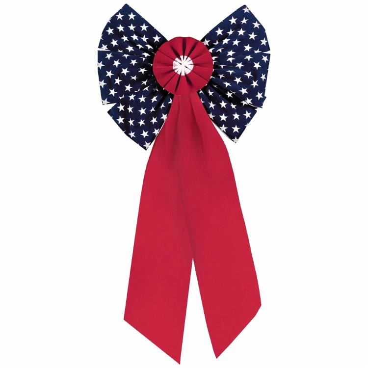 Patriotic Flocked Bow Large