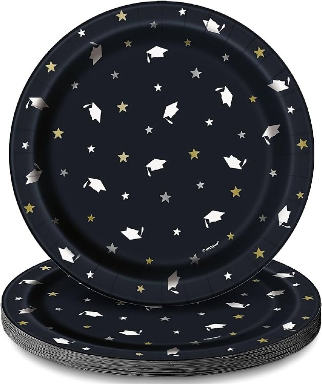 Grad Stars &amp; Caps 7" Plates
