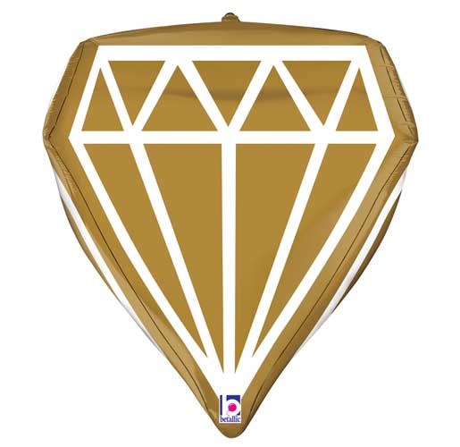 Diamond Gem, 3D Shape • Jumbo 24" Mylar Helium Balloon