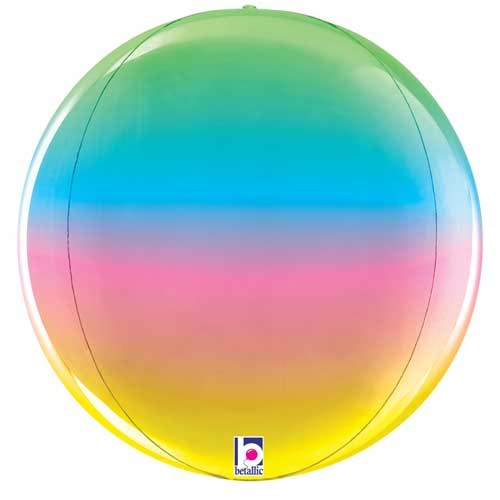 Rainbow, Globe • Jumbo 15" Mylar Helium Balloon