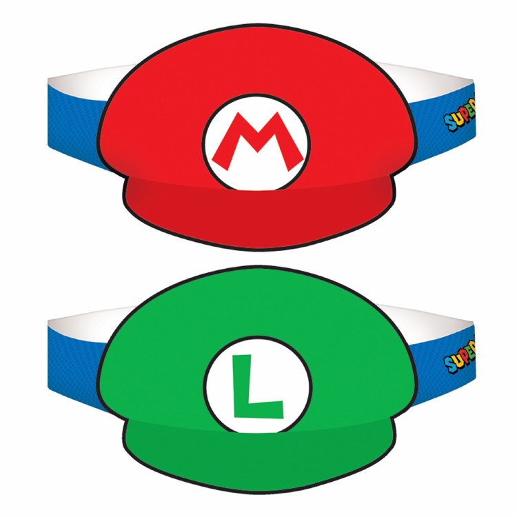 Super Mario Party Hats 8ct