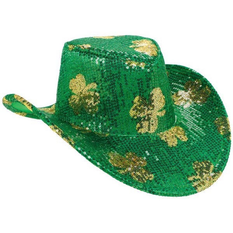 St. Patrick's Day Shamrock Sequin Cowboy Hat