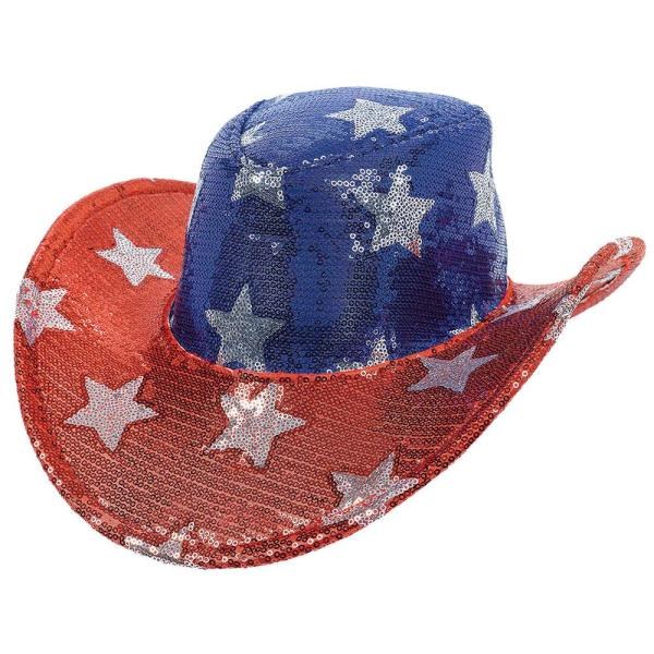 Hat Cowboy Patriotic Sequin