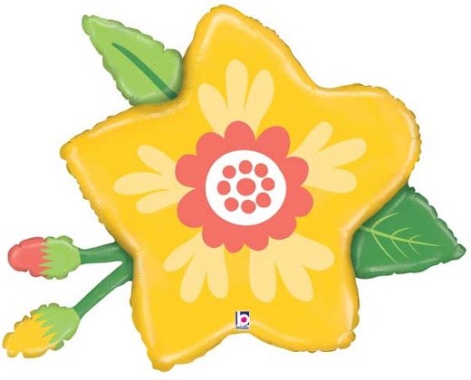 Flower, Tropical Yellow Shape • Jumbo 30" Mylar Helium Balloon