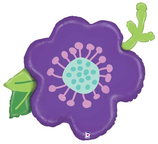 Flower, Tropical Purple Shape • Jumbo 30" Mylar Helium Balloon