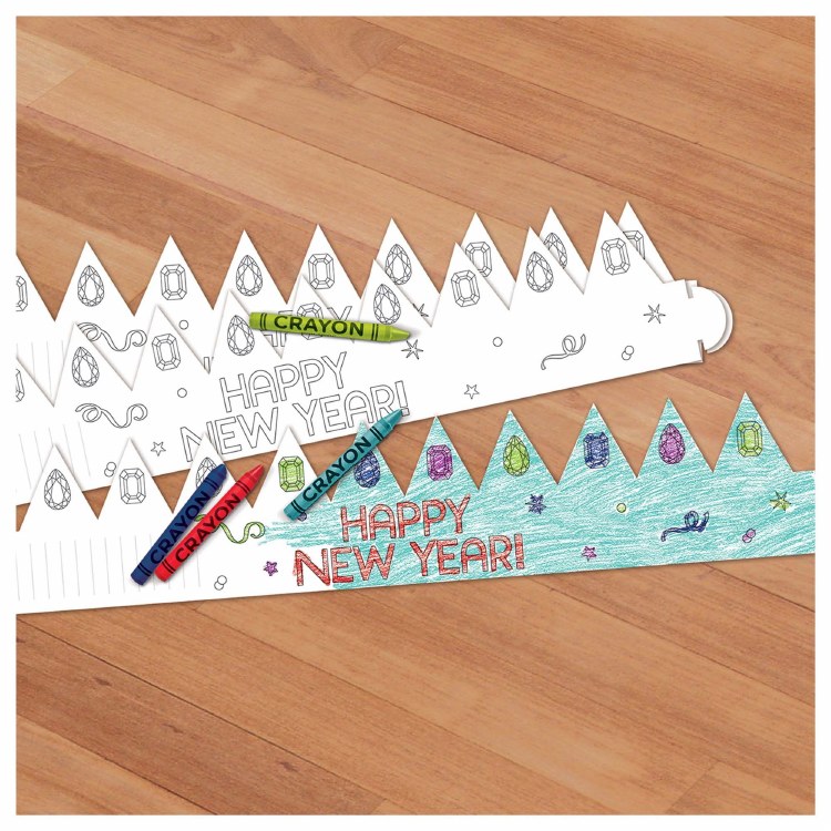 NYE Coloring Paper Crowns 8ct