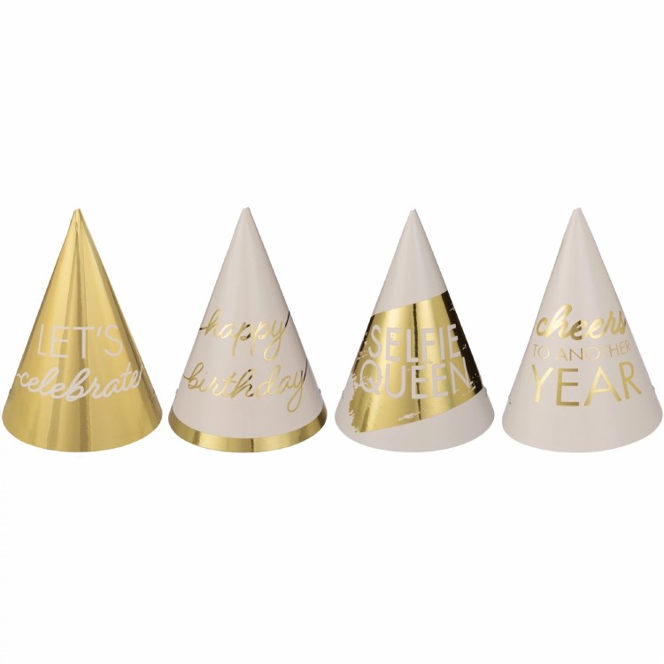 Mini Cone Hat Golden Age Birthday