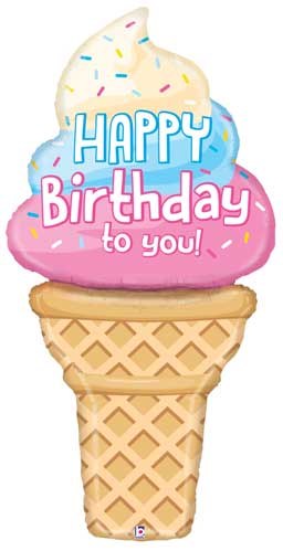 Mega Jumbo Happy Birthday Ice Cream Cone ~ 60" {special order only}