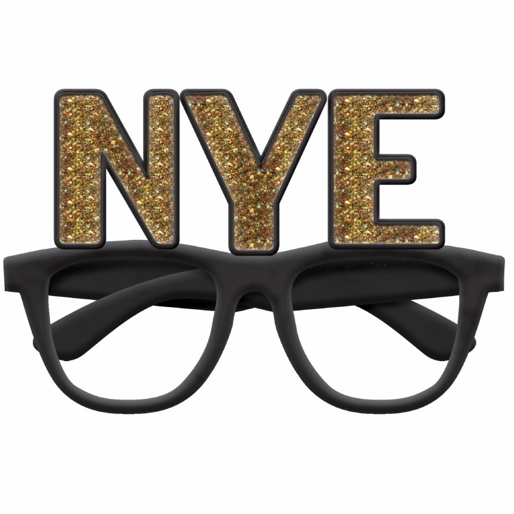 Glasses NYE Gold Glitter