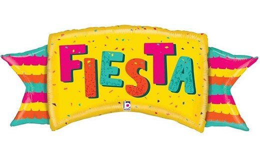 Fiesta Banner Shape • Jumbo 39" Mylar Helium Balloon