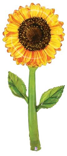 Flower, Sunflower Shape • Mega Jumbo 60" Mylar Helium Balloon