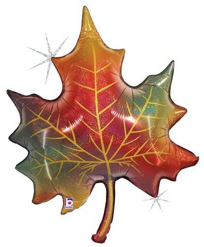 Leaf, Glitter • Jumbo 30" Mylar Helium Balloon