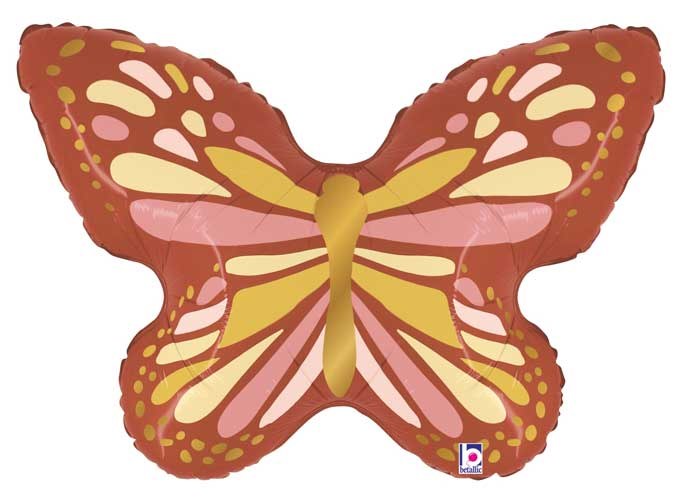 Butterfly, Boho Shape • Jumbo 35" Mylar Helium Balloon