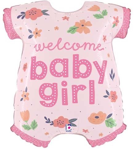 Pink, Baby Girl • Onesie Pattern Full • Jumbo 26" Mylar Helium Balloon