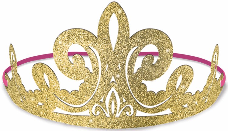 Glitter Disney Princess Crowns w/ Pink Ribbon ~ 8 Pack