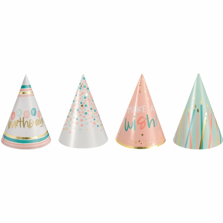 Happy Cake Day Mini 4in Cone Hats 12ct