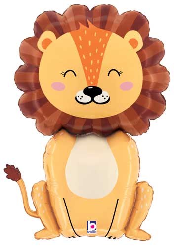 Jungle, Safari • Lion, Trendy Shape • Jumbo 28" Mylar Helium Balloon