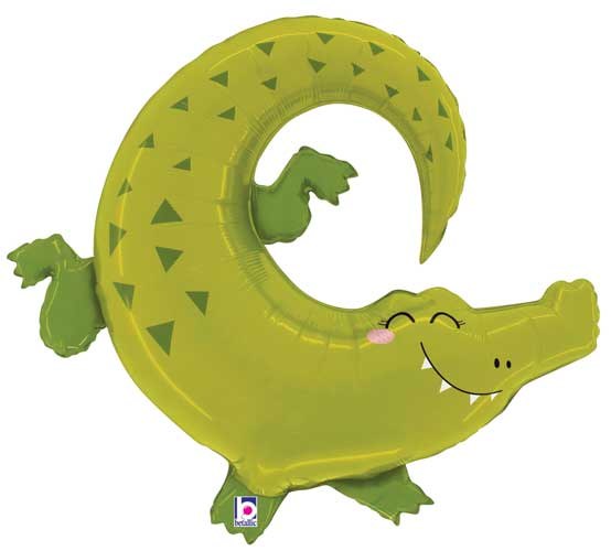 Jungle, Safari • Alligator Shape • Jumbo 34" Mylar Helium Balloon