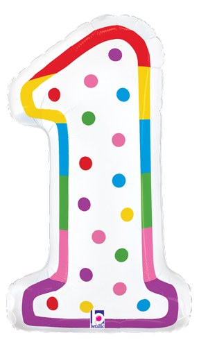 Jr. Jumbo 24" Helium Number Mylar Balloon • Birthday Candle 1