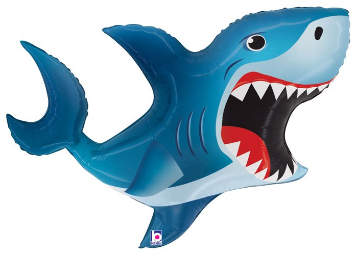 Ocean, Shark Bitey Shape • Jumbo 35" Mylar Helium Balloon
