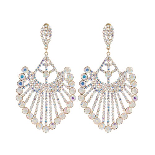 Aurora Borealis Gold Chandelier Earrings